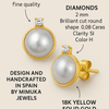 Cultured Pearl and Diamond Earrings 18K Yellow Gold - MIMUKA