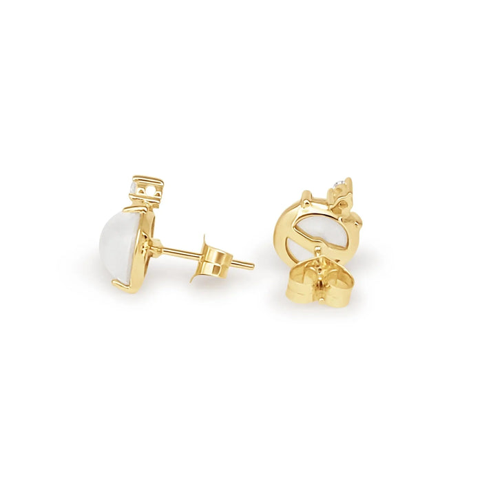 Cultured Pearl and Diamond Earrings 18K Yellow Gold - MIMUKA