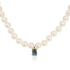 Cultured Pearl Necklace with London Blue Topaz Pendant and 18K Gold – Handcrafted – 45 cm - MIMUKA