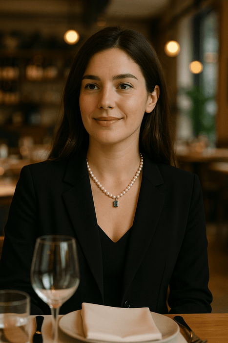 Cultured Pearl Necklace with London Blue Topaz Pendant and 18K Gold – Handcrafted – 45 cm - MIMUKA