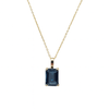 Elegant London Blue Topaz Pendant in 18K Yellow Gold with Adjustable Gold Chain - MIMUKA