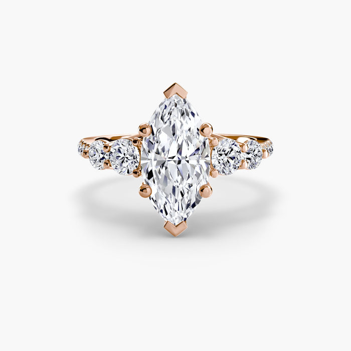 Five Stone Ring with Pavé Band - MIMUKA