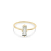 Green Amethyst Baguette Yellow Gold 14K Ring - MIMUKA