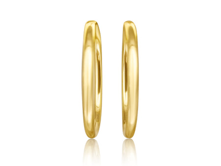 Hoop Earrings in Silver 925 Gold Plated 26 x 23 mm Oval Shape - MIMUKA