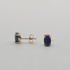 Mimuka Jewels 18K Yellow Gold Oval Sapphire Stud Earrings – 6x4mm Natural Sapphires - MIMUKA