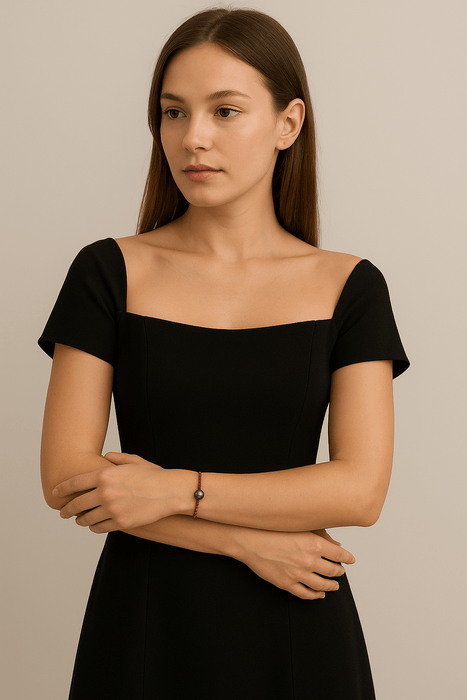 Pulsera con Perla Tahití, Rubíes y Cierre de Oro Amarillo 18K - MIMUKA