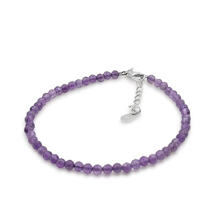 Pulsera de Piedras Preciosas Rubí, Zafiro, Esmeralda y Amatista, 3 mm ,ajustable, Cierre de Mosquetón - MIMUKA