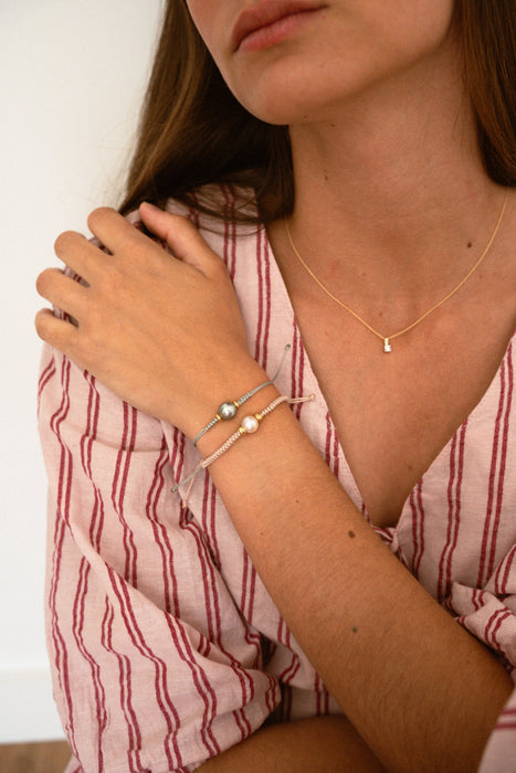 Pulsera Perla de Tahiti 10 mm y Oro 18K hecha a mano - MIMUKA