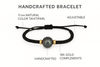 Tahiti Pearl Bracelet – 11 mm Natural Color Pearl with 18K Gold Accents, Adjustable - MIMUKA