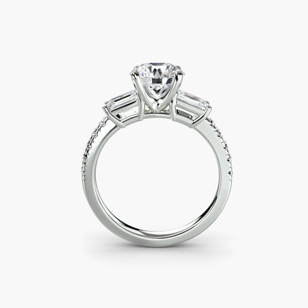 Three - Stone Ring with Pavé Band 4 - MIMUKA