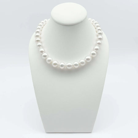 White South Sea Pearls Necklace 10-12 mm High Luster, 18 Karat Gold Clasp |  The South Sea Pearl |  The South Sea Pearl