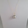 Tahiti Pearl Pendant 12 mm Round, 18 Karats Solid Gold |  The South Sea Pearl |  The South Sea Pearl