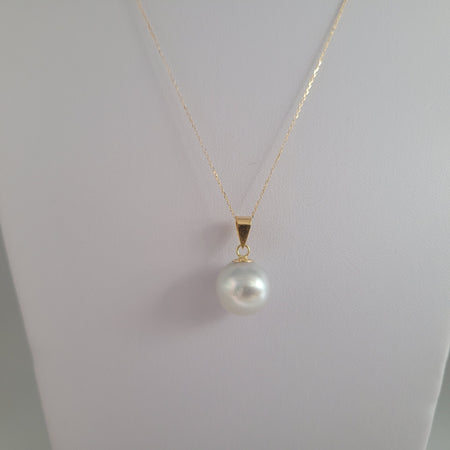 White South Sea Pearl Pendant 12 mm,  18 Karats Gold |  The South Sea Pearl |  The South Sea Pearl