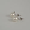 Earring studs of White South Sea Pearls AAA, Diamonds and 18K White Solid Gold |  The South Sea Pearl |  The South Sea Pearl