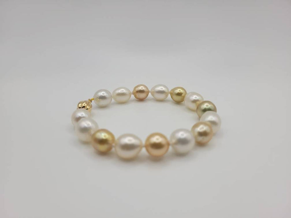 Bracelet of White & Golden South Sea Pearls, 18 Karat Solid Gold Clasp - Only at  The South Sea Pearl