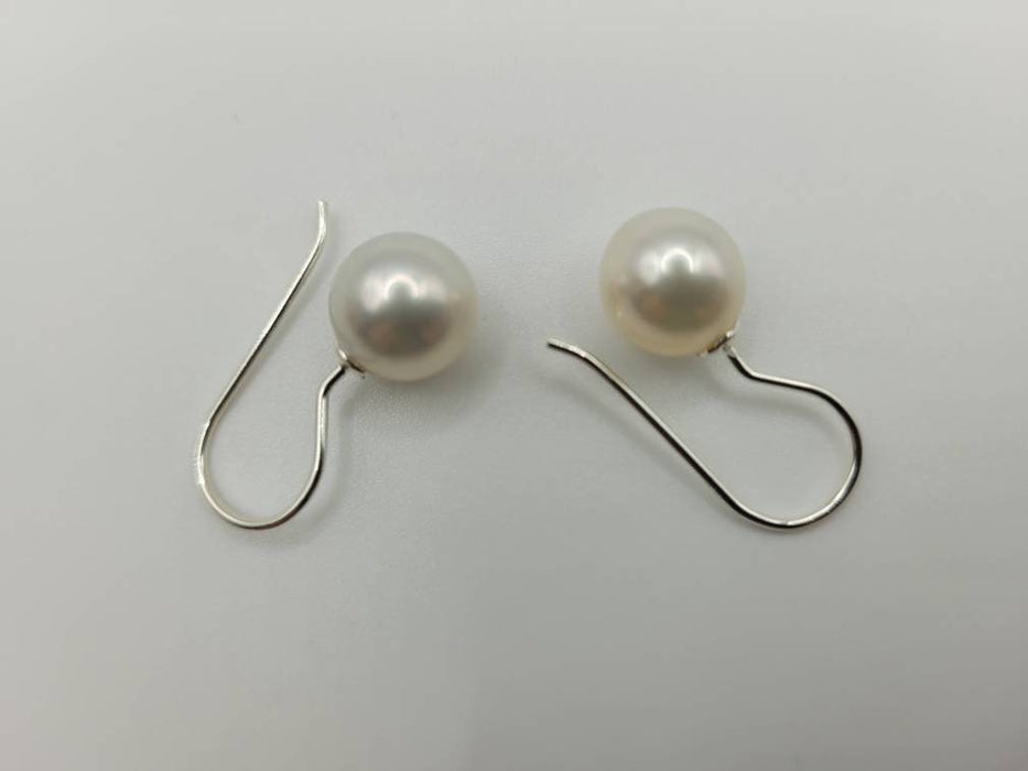 Dangle Pearl Earrings white Color 9-10 mm Earrings - Only at  The South Sea Pearl