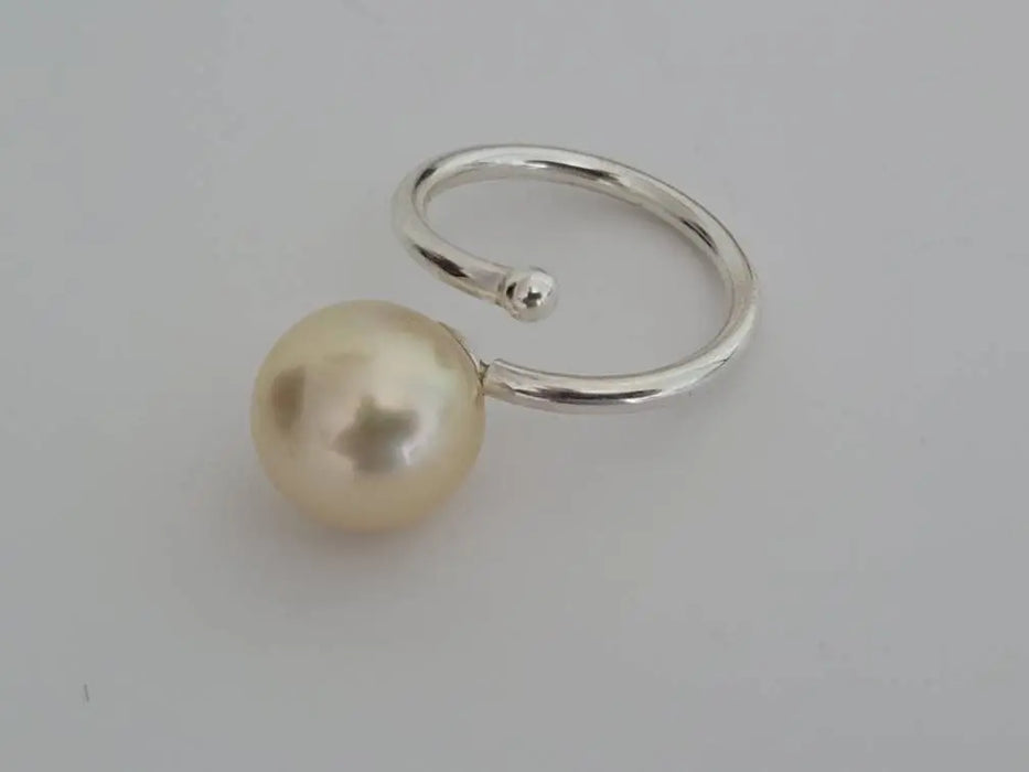Deep Golden South Sea Pearl Ring, 10 mm, Natural Color & Luster The South Sea Pearl