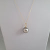 Tahiti Pearl Pendant 12 mm Round, 18 Karats Solid Gold |  The South Sea Pearl |  The South Sea Pearl