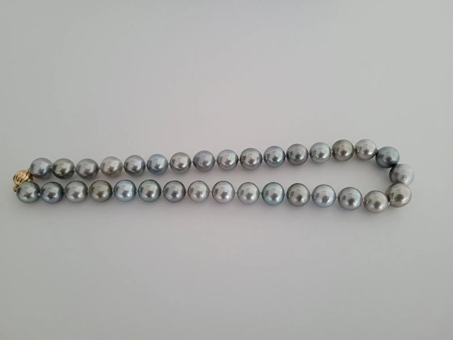Tahiti Pearls 12-13 mm Round, Natural Color and Luster, 18 Karat Solid Gold - Only at  The South Sea Pearl