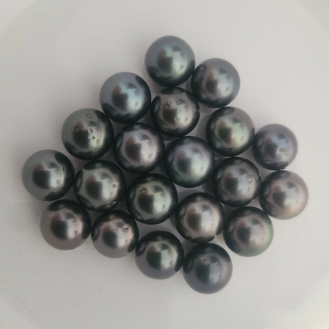 Loose dark Tahitian cultured pearls 9mm round (Pinctada margaritifera) — The South Sea Pearl