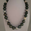 Tahiti Pearls Neckkace 12.60-14,70 mm Round, Natural Colors, 18K Gold Clasp |  The South Sea Pearl |  The South Sea Pearl