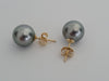 18K Tahitian Pearl Earrings, Manufactured in 18K Solid Yellow Gold, Sizes from 9 to 11mm -  The South Sea Pearl