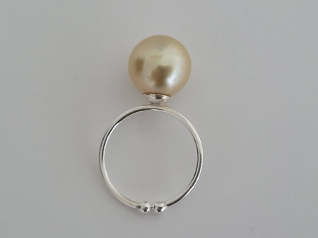 Golden South Sea Pearl Ring 11 mm Round - Only at  The South Sea Pearl