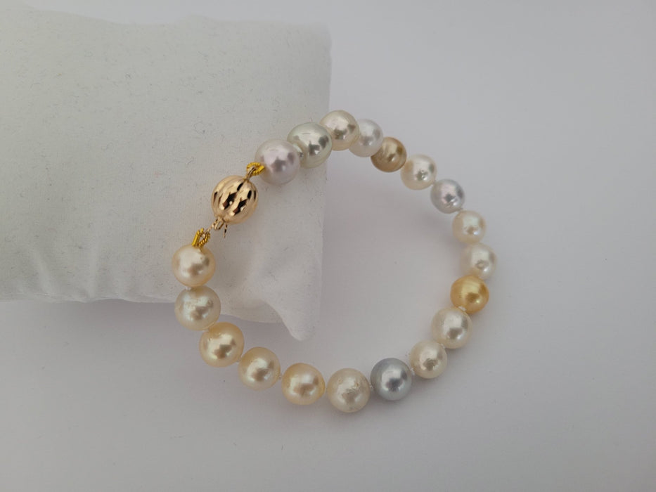 South Sea Pearls Natural Color 8 mm, 18 Karat Gold Clasp Bracelet - Only at  The South Sea Pearl